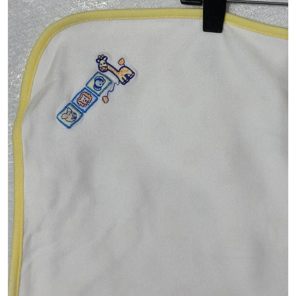 Laura Ashley Organic Baby Receiving Blanket Jungle Farm Animals Yellow White - Picture 3 of 5